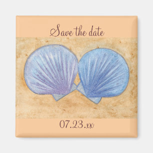 Blue Lila Seashells Spara datum magneter