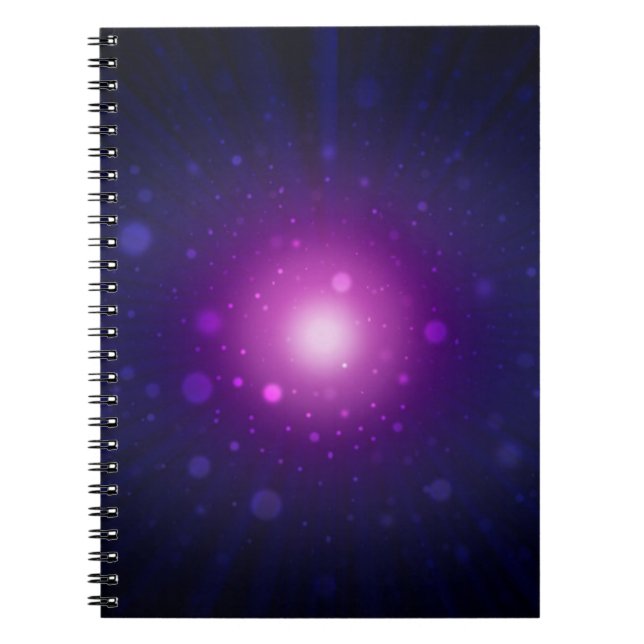 Blue Lila Space Galaxy Stars Abstrakt Anteckningsbok (Framsidan)