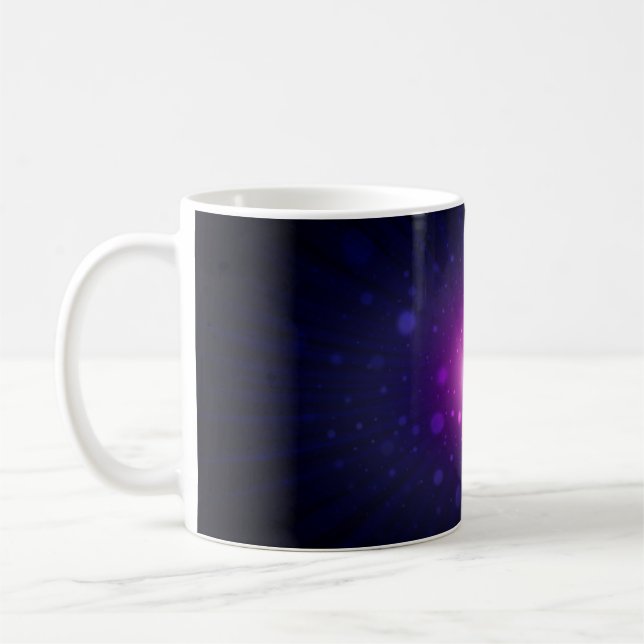Blue Lila Space Galaxy Stars Abstrakt Kaffemugg (Vänster)