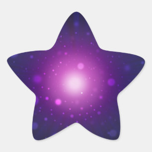 Blue Lila Space Galaxy Stars Abstrakt Stjärnformat Klistermärke