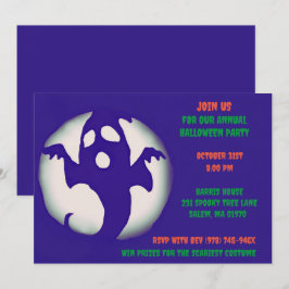 Blue Lila Spooky Halloween Gholyst Party Inbjudningar