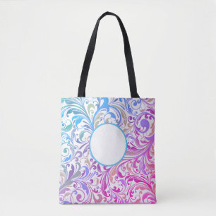 Blue Lila Swirl-Anpassadet Färgfläckig modern Tygkasse