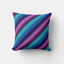 Blue Lila Teal Rand Dekorativ kudde