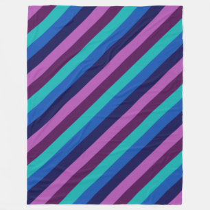 Blue Lila Teal Rand Large Fleece Blanket