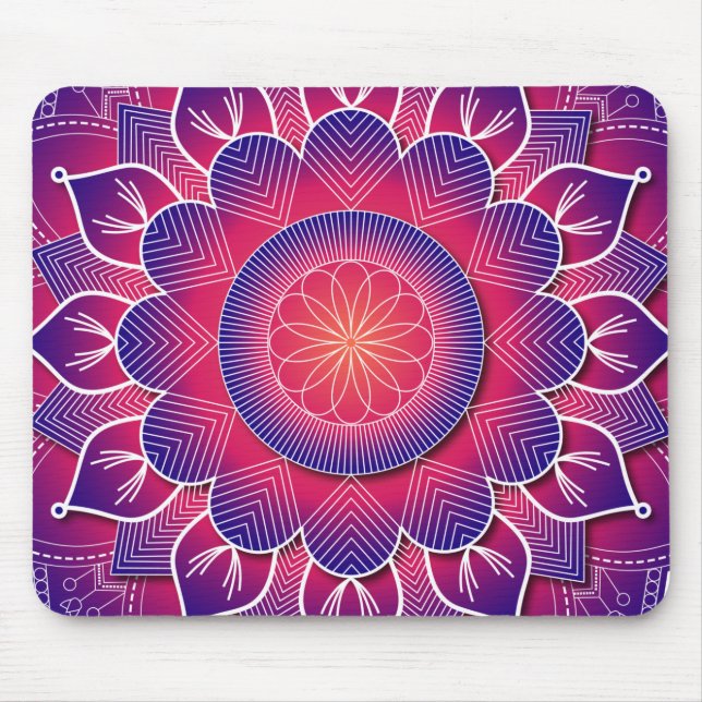Blue Lila Traditional Mandala Design Musmatta (Framsidan)