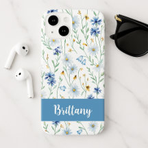 Blue Lila Watercolor Wildblomma Namn
