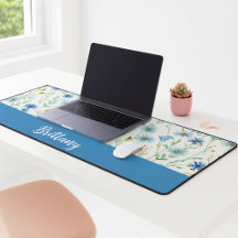Blue Lila Watercolor Wildblommonogram Namn