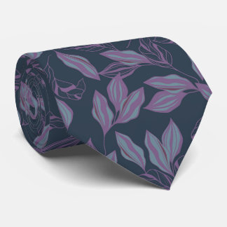 Blue Lilac Stylized Löv Mönster Necktie Slips