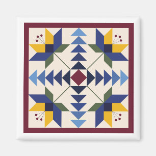 Blue Lilies Barn Quilt Magnet
