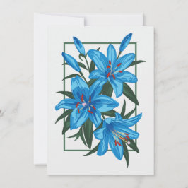 Blue Lilies. Flödesillustration Meddelande