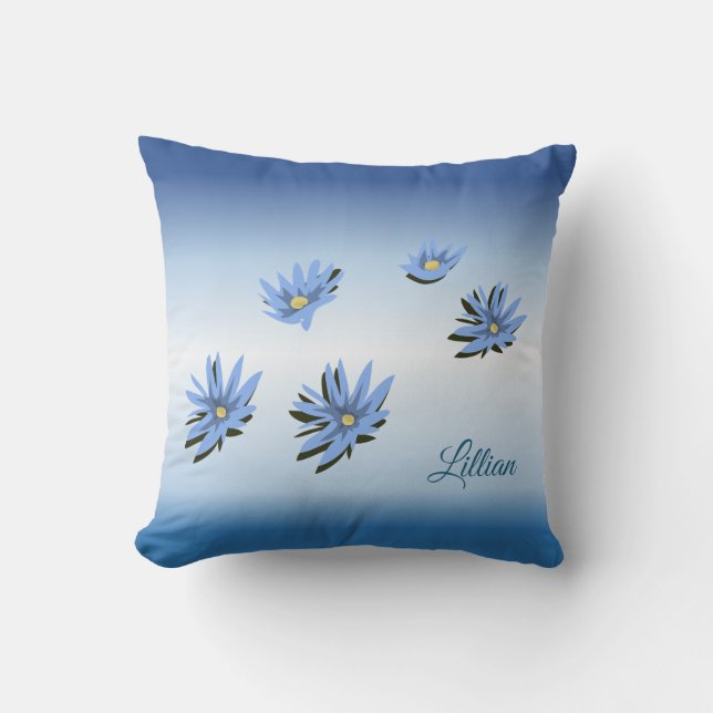 Blue Lilies Kudde (Framsida)