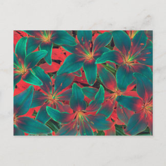 Blue Lilies vycard Vykort