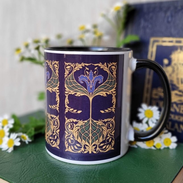 Blue Lily Art nouveau Mugg (Skapare uppladdad)