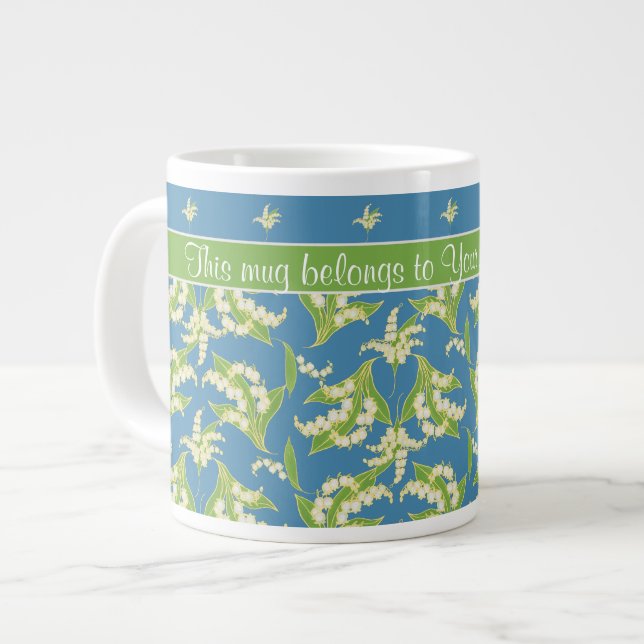Blue Lily-of-the-Valley Blommigt Jumbo Coffee Mugg Jumbo Mugg (Framsida vänster)