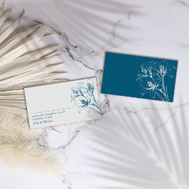 Blue Lily Outline Bröllop Placeringskort
