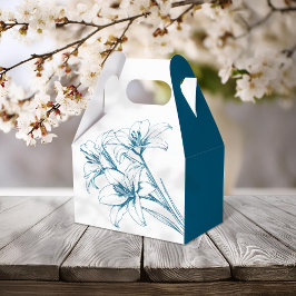 Blue Lily Outline Bröllop Presentaskar