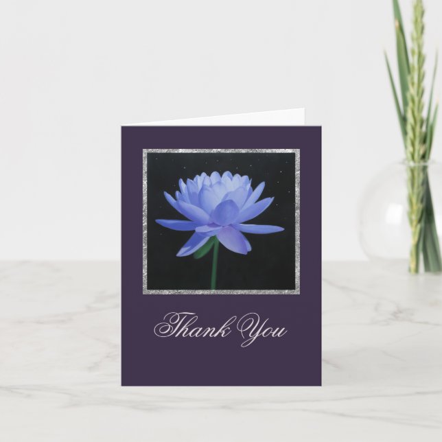 Blue Lily with Stars Tackkort Card (Framsida)