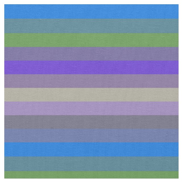 Blue, Lime & Magenta Retro Stripes Tyg (Närbild)