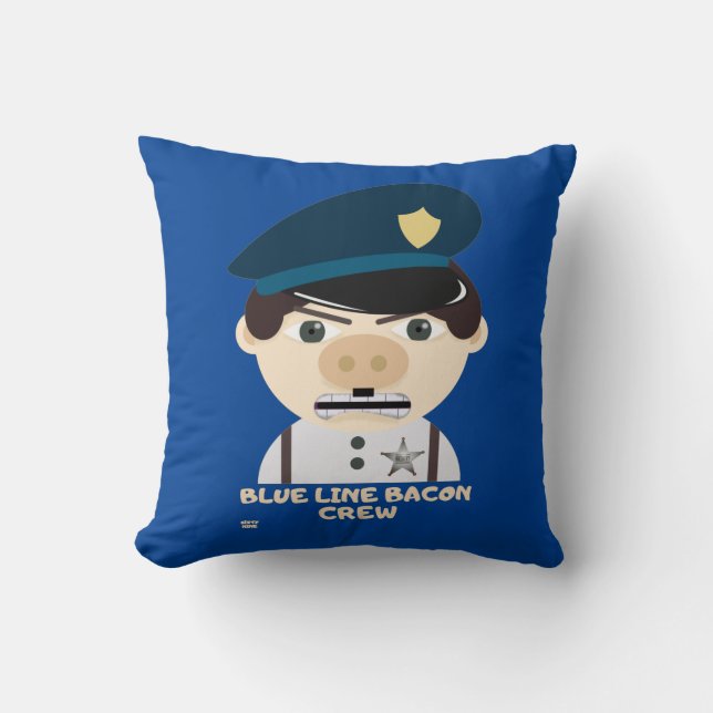"BLUE LINE BACON CREW" lustig polis Kudde (Framsida)
