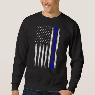 Blue Line Bästa polisen någonsin med amerikansk Fl Lång Ärmad Tröja
