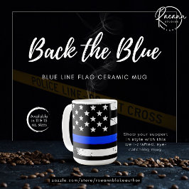 Blue Line Flag Keramisk Mugg