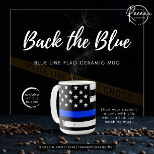 Blue Line Flag Keramisk Mugg