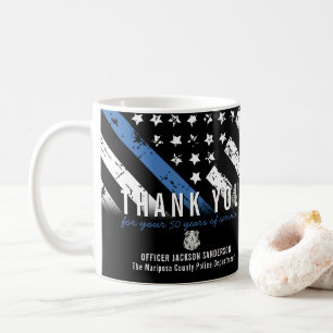 Blue Line Flagga för polisens Pension-årsdag Kaffemugg