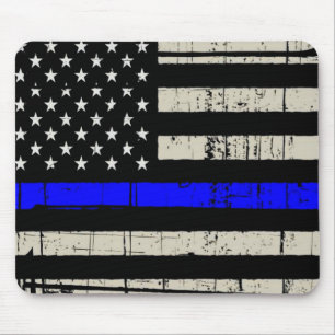 Blue Line Flagga Poilice Support American Musmatta