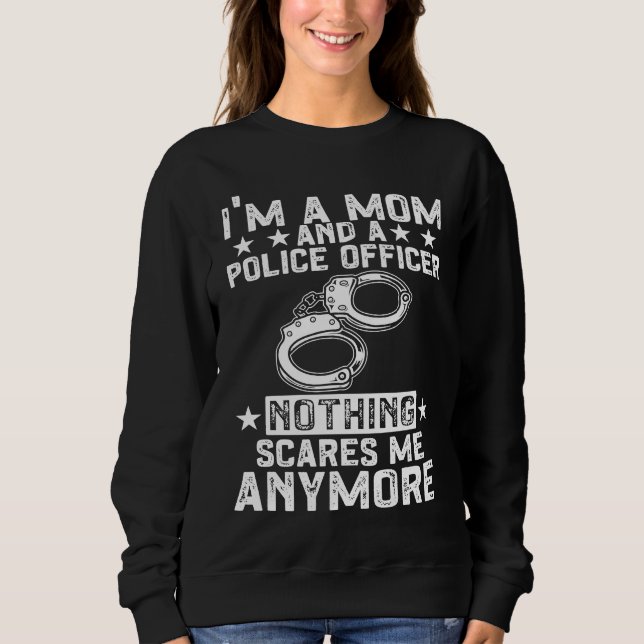 Blue Line I'm A Mom And A Police Officer T Shirt (Framsida)