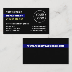 Blue Line & Logotyp, polisman, Tillsatta lagar Visitkort