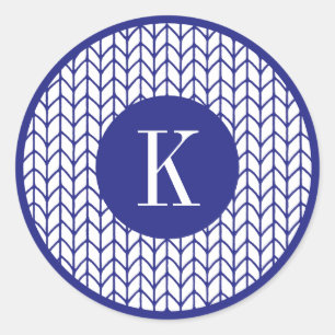 BLUE LINE STICKA Large Round Stickers + Initial II Runt Klistermärke