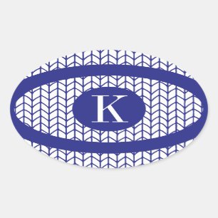 BLUE LINE STICKA Oval Stickers + Initial II Ovalt Klistermärke