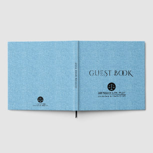 Blue Linen Svart Justice Logotyp Gästböcker