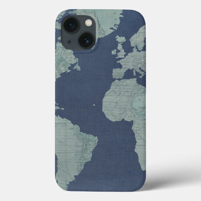 Blue Linen World Map (Baksida)