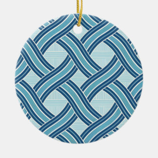 Blue Lines Pattern Julgransprydnad Keramik