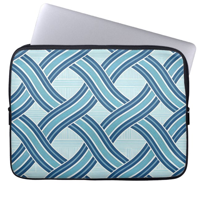 Blue Lines Pattern Laptop Fodral (Framsidan)