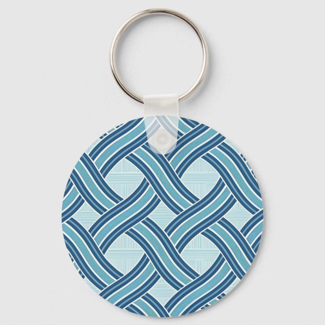 Blue Lines Pattern Nyckelring (Framsida)