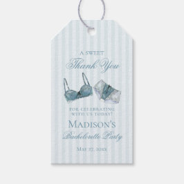 Blue Lingerie Shower Bachelorette Bridal Favor Presentetikett