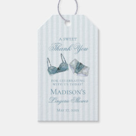Blue Lingerie Shower Bachelorette Bridal Favor Presentetikett
