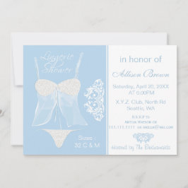 Blue Lingerie Shower Bachelorette Party-inbjudan Inbjudningar