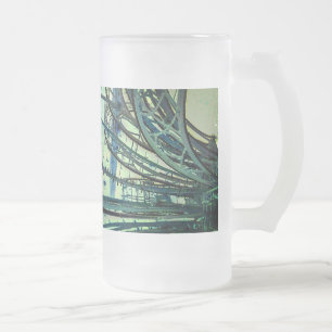 Blue linjer frostat ölglas