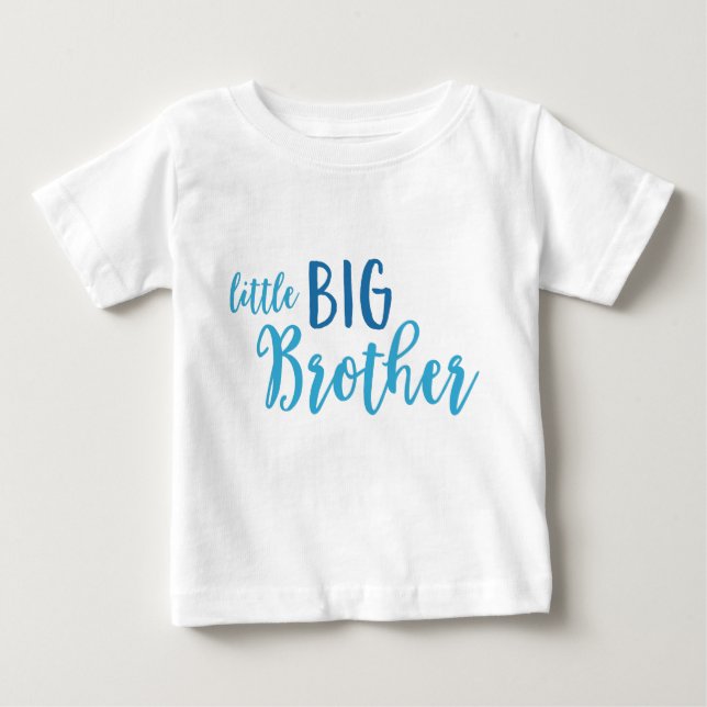 Blue Little Big Brother Småbarn Långärmad Tee Shirt (Framsida)