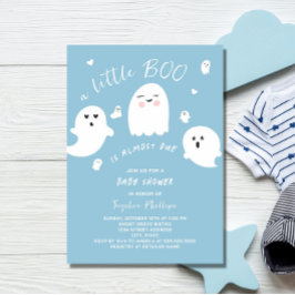 Blue Little Boo är på grund av Halloween Baby Show Inbjudningar