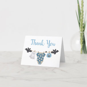 Blue Little Boo Clothesline Baby Shower Tack Kort