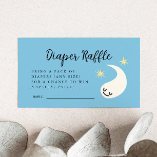 Blue Little Boo Diaper Raffle Biljett Tilläggskort