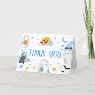 Blue Little Boo Ghost Baby Shower Tack Kort
