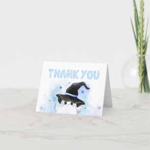 Blue Little Boo Ghost Witch Baby Shower Tack Kort