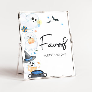 Blue Little Boo Halloween Baby Shower-favoriter Poster