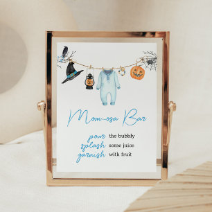 Blue Little Boo Halloween Baby Shower Mamma Osa Pu Poster
