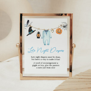 Blue Little Boo Halloween Late Night Diables Poster